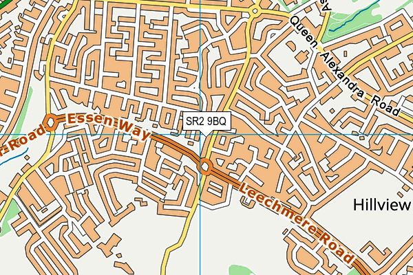SR2 9BQ map - OS VectorMap District (Ordnance Survey)