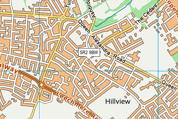 SR2 9BW map - OS VectorMap District (Ordnance Survey)