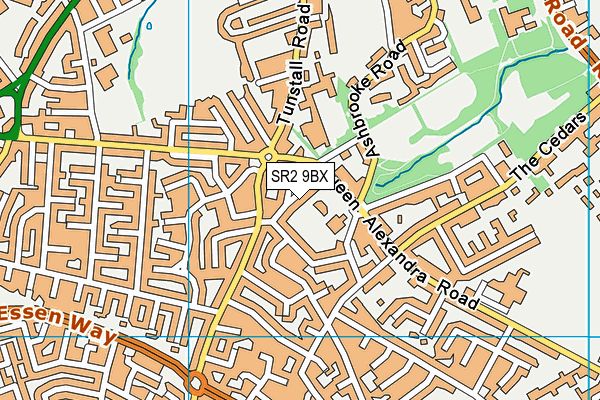 SR2 9BX map - OS VectorMap District (Ordnance Survey)