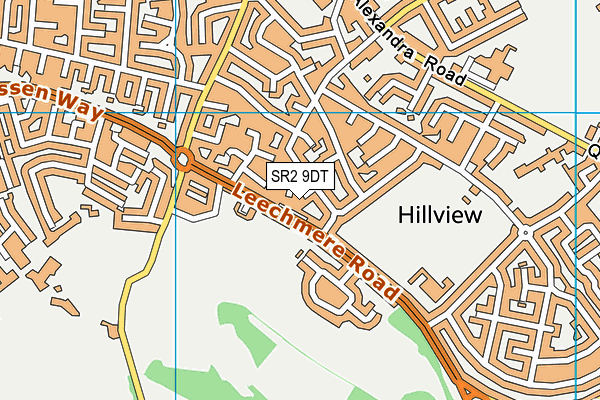 SR2 9DT map - OS VectorMap District (Ordnance Survey)