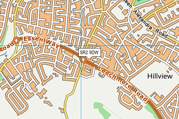 SR2 9DW map - OS VectorMap District (Ordnance Survey)