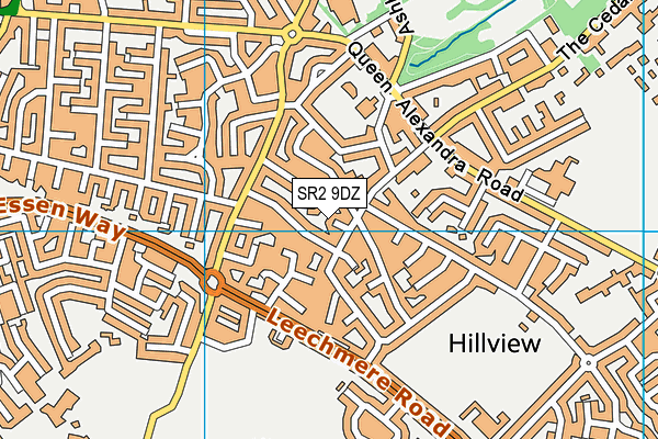 SR2 9DZ map - OS VectorMap District (Ordnance Survey)