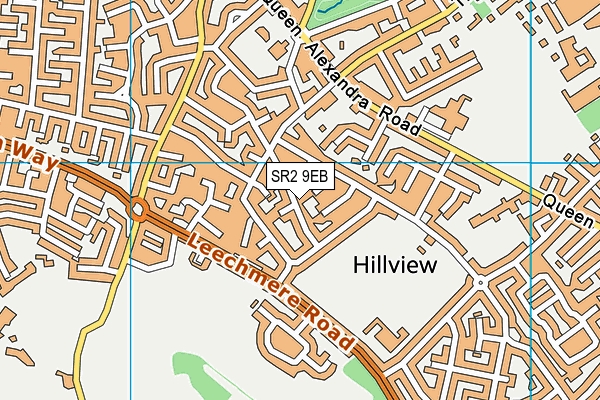 SR2 9EB map - OS VectorMap District (Ordnance Survey)