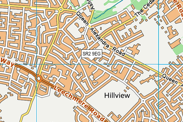 SR2 9EG map - OS VectorMap District (Ordnance Survey)