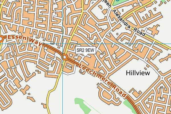 SR2 9EW map - OS VectorMap District (Ordnance Survey)