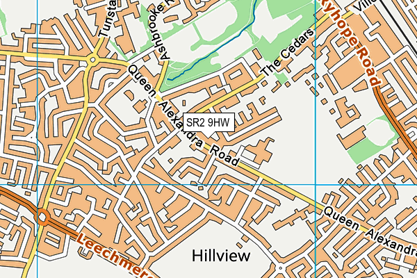 SR2 9HW map - OS VectorMap District (Ordnance Survey)