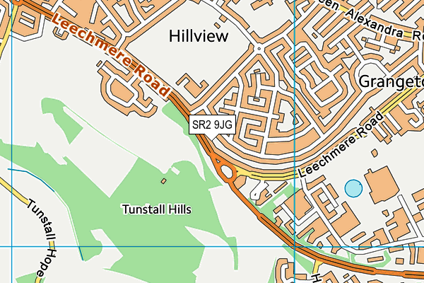 SR2 9JG map - OS VectorMap District (Ordnance Survey)