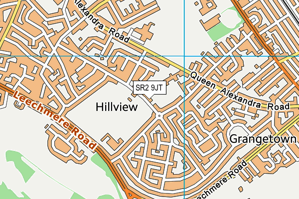 Hill View Playing Fields map (SR2 9JT) - OS VectorMap District (Ordnance Survey)