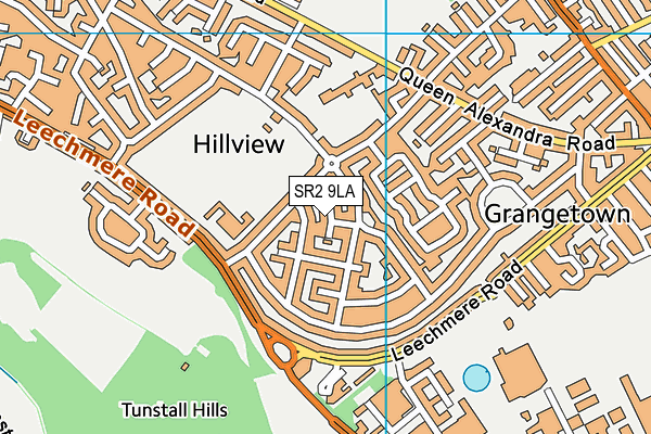 SR2 9LA map - OS VectorMap District (Ordnance Survey)