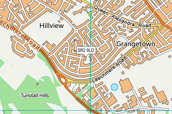 SR2 9LD map - OS VectorMap District (Ordnance Survey)