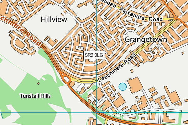 SR2 9LG map - OS VectorMap District (Ordnance Survey)