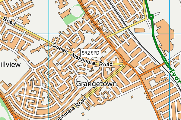 SR2 9PD map - OS VectorMap District (Ordnance Survey)