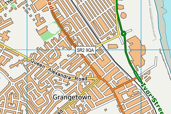 SR2 9QA map - OS VectorMap District (Ordnance Survey)
