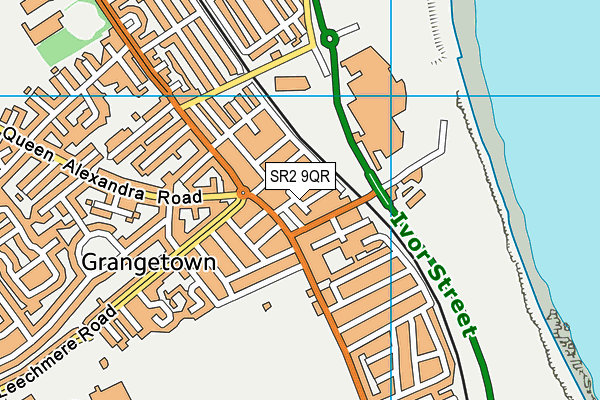 SR2 9QR map - OS VectorMap District (Ordnance Survey)