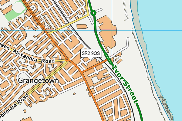 SR2 9QS map - OS VectorMap District (Ordnance Survey)