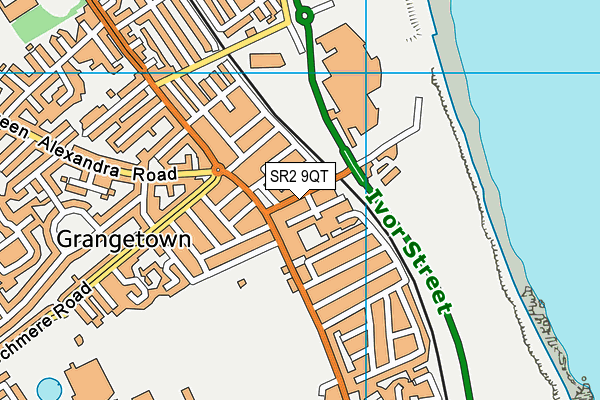 SR2 9QT map - OS VectorMap District (Ordnance Survey)