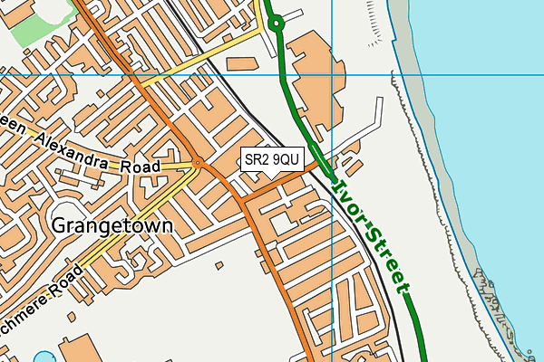 SR2 9QU map - OS VectorMap District (Ordnance Survey)