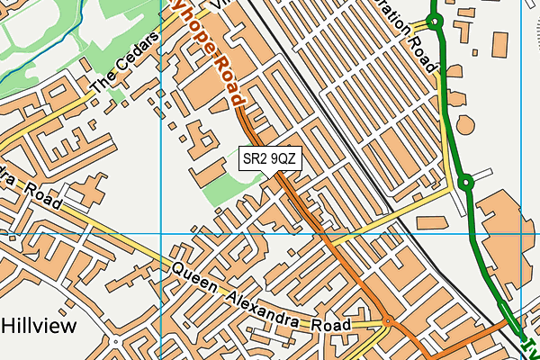 SR2 9QZ map - OS VectorMap District (Ordnance Survey)