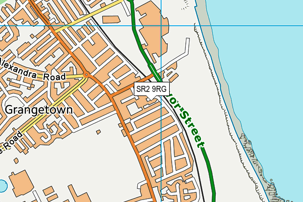 SR2 9RG map - OS VectorMap District (Ordnance Survey)