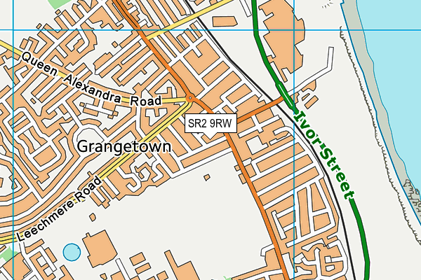 SR2 9RW map - OS VectorMap District (Ordnance Survey)