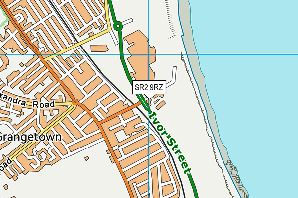SR2 9RZ map - OS VectorMap District (Ordnance Survey)