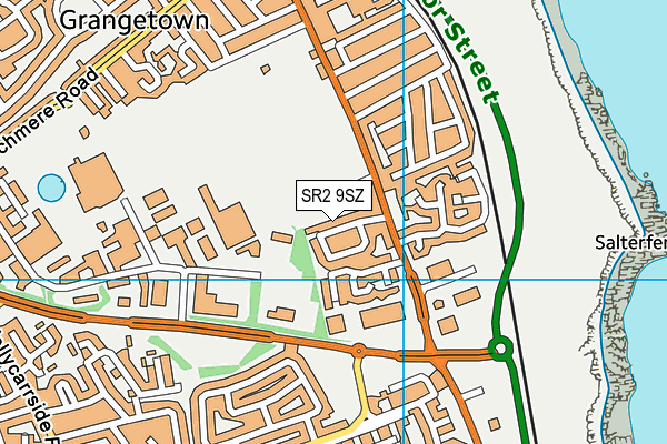 SR2 9SZ map - OS VectorMap District (Ordnance Survey)