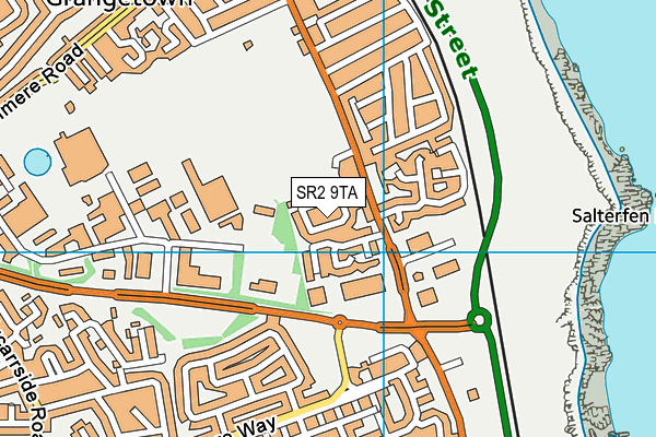 SR2 9TA map - OS VectorMap District (Ordnance Survey)