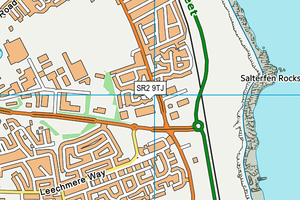 SR2 9TJ map - OS VectorMap District (Ordnance Survey)
