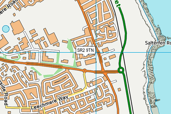 SR2 9TN map - OS VectorMap District (Ordnance Survey)