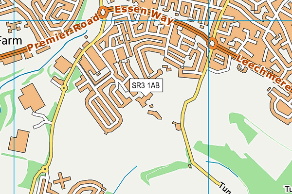 SR3 1AB map - OS VectorMap District (Ordnance Survey)