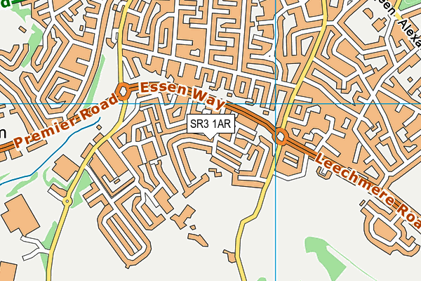 SR3 1AR map - OS VectorMap District (Ordnance Survey)