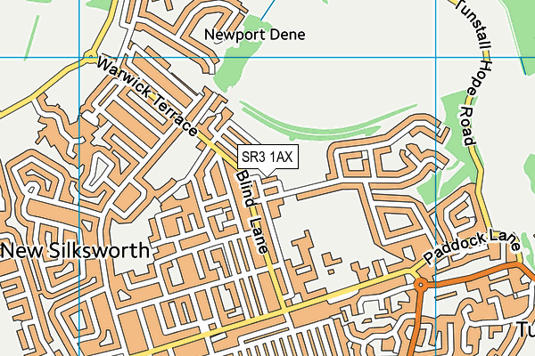SR3 1AX map - OS VectorMap District (Ordnance Survey)