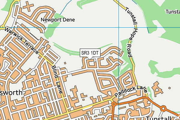 SR3 1DT map - OS VectorMap District (Ordnance Survey)