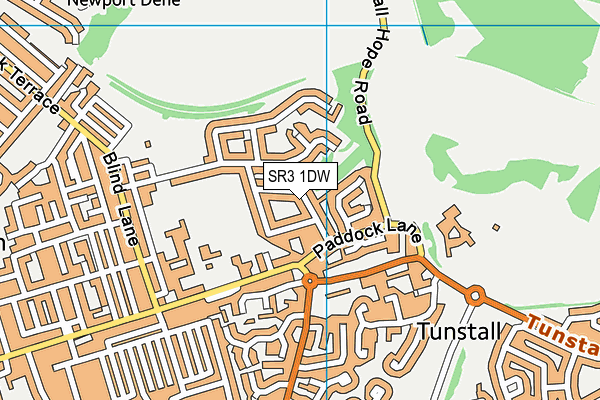 SR3 1DW map - OS VectorMap District (Ordnance Survey)