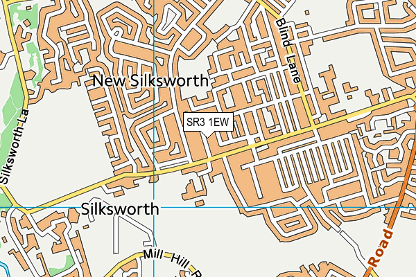 SR3 1EW map - OS VectorMap District (Ordnance Survey)