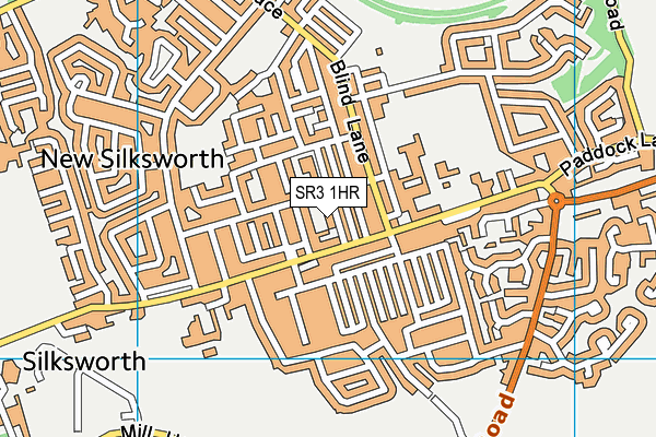 SR3 1HR map - OS VectorMap District (Ordnance Survey)
