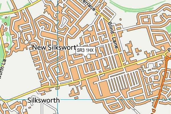 SR3 1HX map - OS VectorMap District (Ordnance Survey)