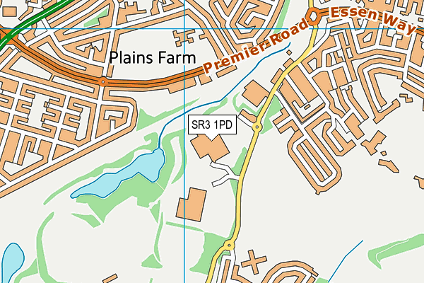 SR3 1PD map - OS VectorMap District (Ordnance Survey)