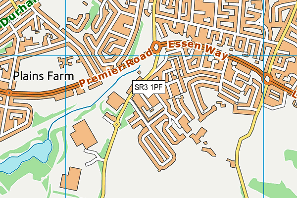 SR3 1PF map - OS VectorMap District (Ordnance Survey)