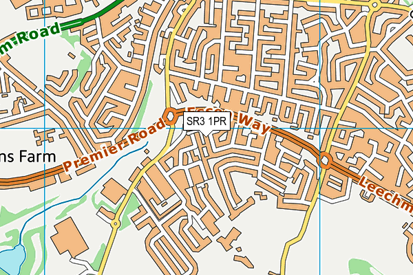 SR3 1PR map - OS VectorMap District (Ordnance Survey)