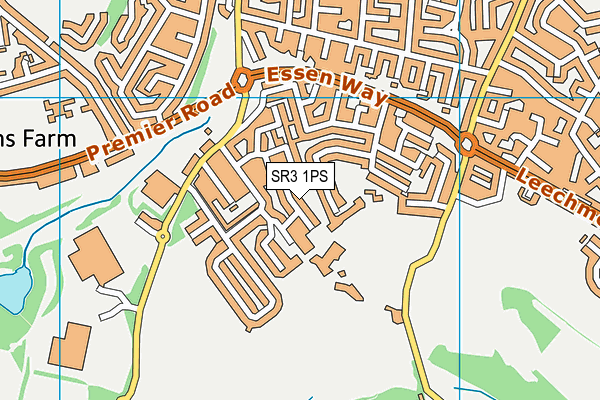 SR3 1PS map - OS VectorMap District (Ordnance Survey)