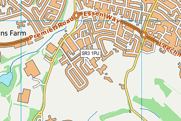 SR3 1PU map - OS VectorMap District (Ordnance Survey)