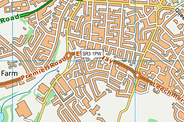 SR3 1PW map - OS VectorMap District (Ordnance Survey)