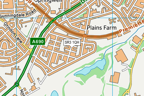 SR3 1QH map - OS VectorMap District (Ordnance Survey)