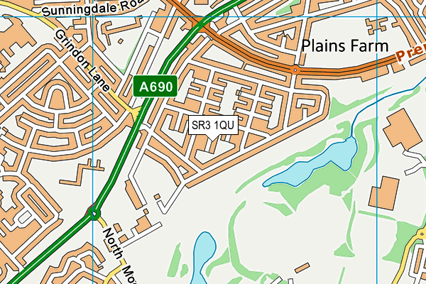 SR3 1QU map - OS VectorMap District (Ordnance Survey)