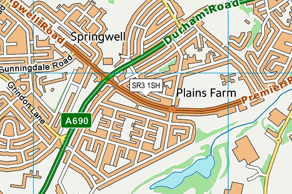 SR3 1SH map - OS VectorMap District (Ordnance Survey)