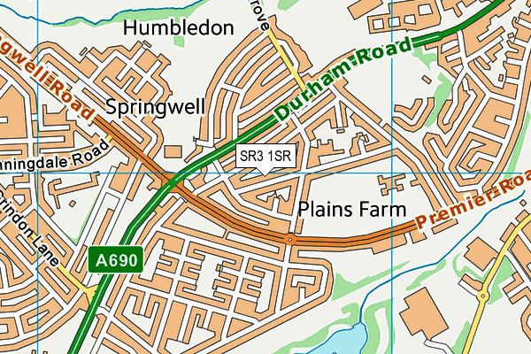 SR3 1SR map - OS VectorMap District (Ordnance Survey)