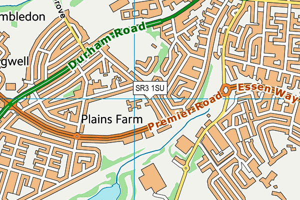 Plains Farm Primary Academy map (SR3 1SU) - OS VectorMap District (Ordnance Survey)