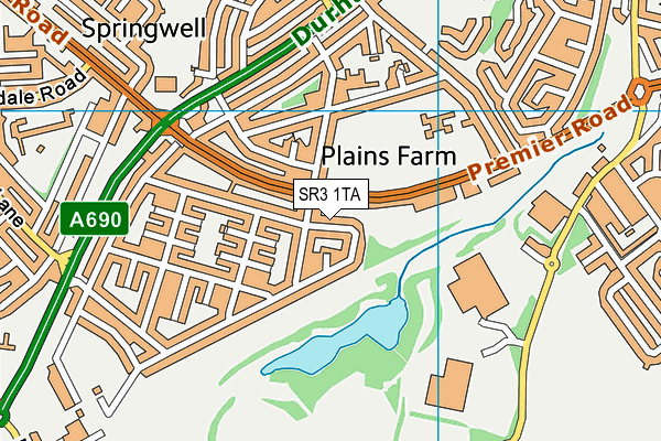 SR3 1TA map - OS VectorMap District (Ordnance Survey)