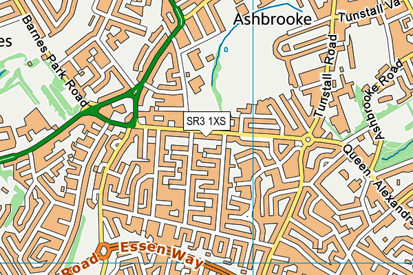 SR3 1XS map - OS VectorMap District (Ordnance Survey)